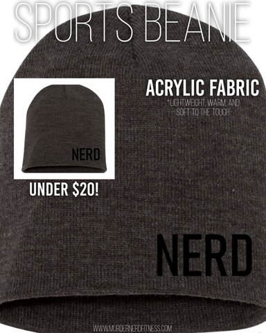 NERD Sports Beanie - Heather Black - Acrylic Fabric